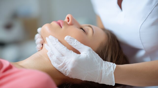 The physiotherapist is using an intraoral technique to massage the masseter muscle