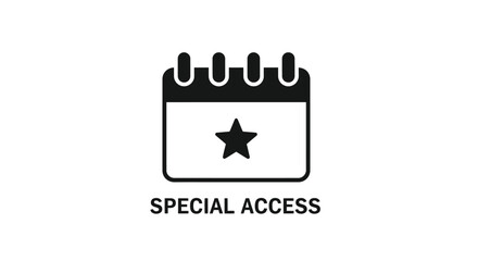 Calendar icon with star and special access text