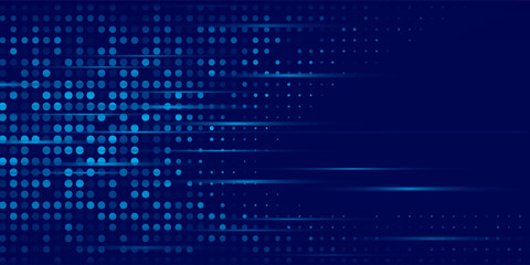 Obraz premium Blue Binary Data Software Programming Code Background. dot flow modern