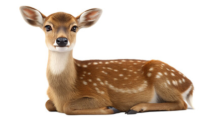 Sika Deer, It's getting sleepy. isolated on a transparent background