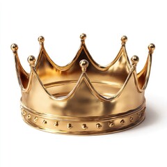 Golden crown on white background