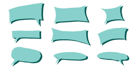 Set of hand drawn speech bubble Blank empty message box Textbox frame for banners, price tags, stickers, design