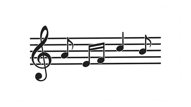 Music sheet excerpt with treble clef and quarter notes on staff