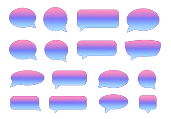 Speech bubble set on transparent background