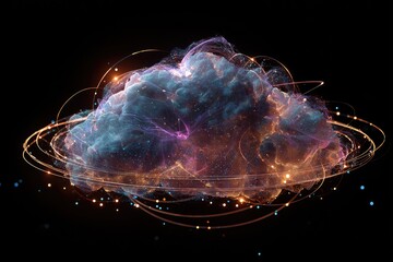 Abstract cloud with glowing rings
