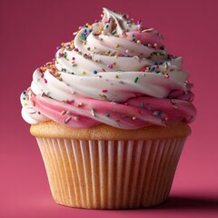 Delicious cupcake with vibrant frosting