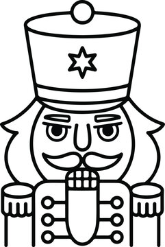 Christmas Nutcracker Face ClipArt, Merry Christmas illustration, Xmas Outline Sublimation, Winter holiday Graphic