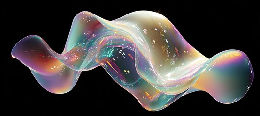 Abstract iridescent wavy form