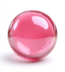 Pink sphere, glossy, translucent