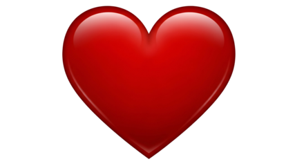 Gleaming, shiny, red heart with gradient on a stark black background