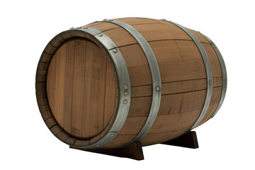 Wooden barrel isolated on transparent background