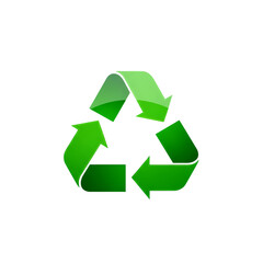 Fototapeta premium Green Recycle Symbol EcoFriendly Concept on transparent background