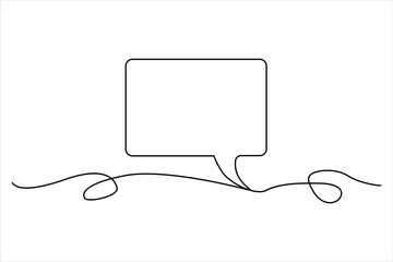 Message dialogue bubble outline, continuous line drawing minimalist