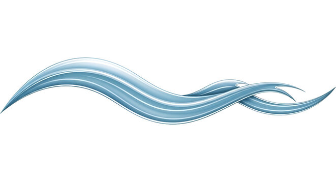 Wavy, blue, translucent, ribbon-like shape with stylized flair