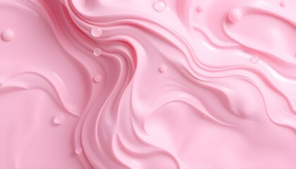 Fototapeta premium Pastel pink paint swirl mid-air, soft edges and translucent droplets 