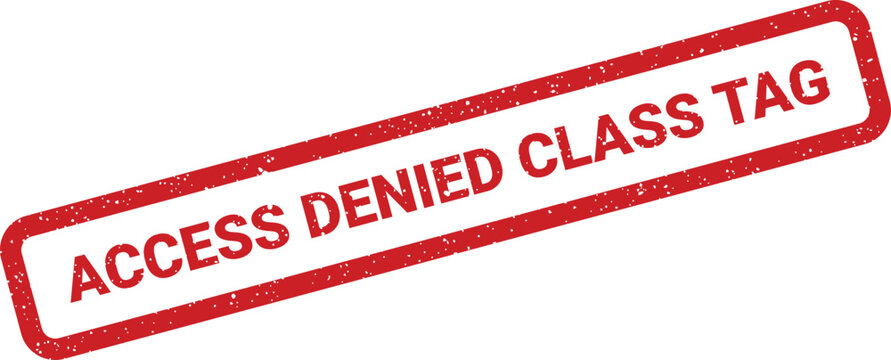 Angled rectangle stamp illustration featuring the message access denied, distressed and ready for use