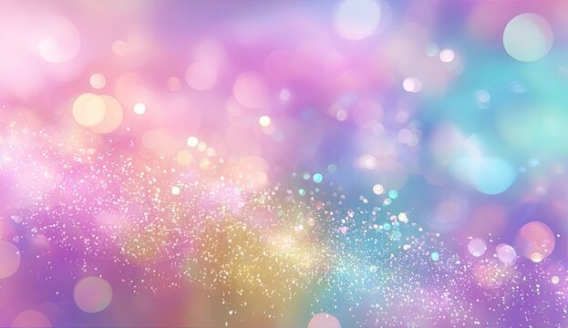 Dreamy, blurred abstract background of pastel colors with bokeh and sparkling effects