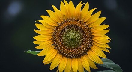 Obraz premium Radiant Sunflower Bloom - A Close-Up of Natures Beauty.