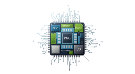 Chip Central processing unit with circuit extensions