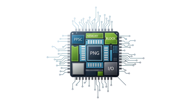Chip Central processing unit with circuit extensions