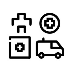 Obraz premium Emergency medical service, showcasing ambulance and first aid