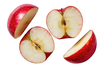 Fresh apple slices, overhead view