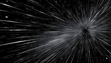Obraz premium A cosmic journey through space with a dark center and radiating light trails