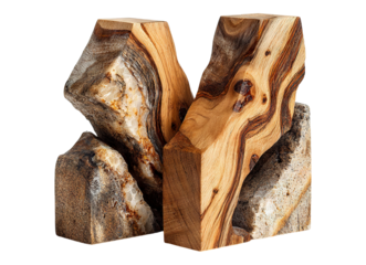 Artisanal wooden bookends