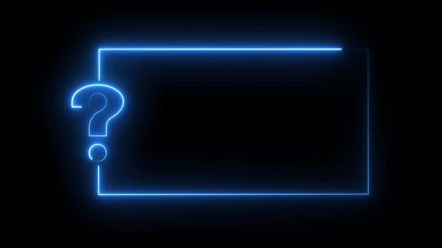 Quiz Neon Line Animation with option selection on black background Quiz template challenge with option selection, Quiz game or intellectual challenge contest Animated quiz question on black background