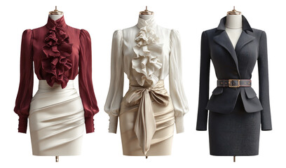 Elegant Fashion Isolated on Transparent Background in Modern Style