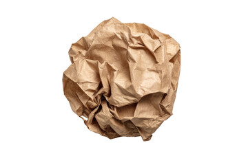 Obraz premium Crumpled brown paper ball