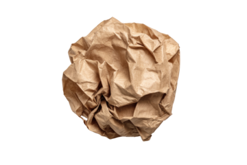 Crumpled brown paper ball