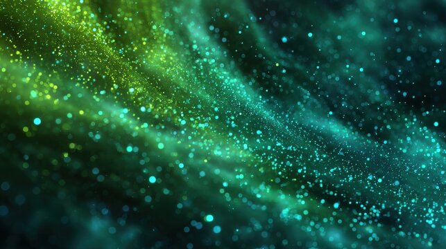 abstract green background with particles