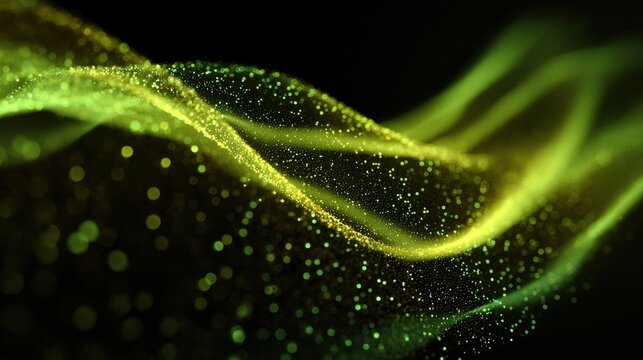 abstract green background with particles