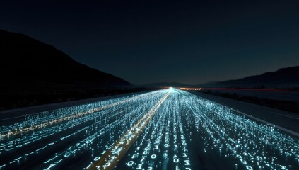 Digital highway at night