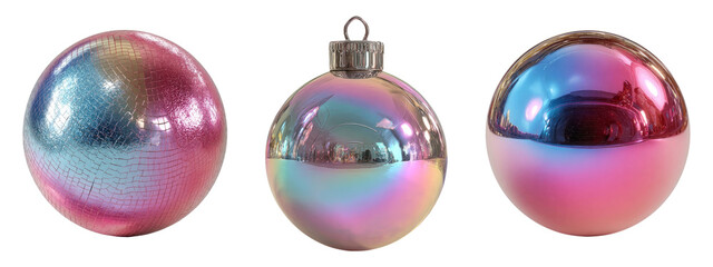 Colorful Decorative Ornaments Set on Transparent Background