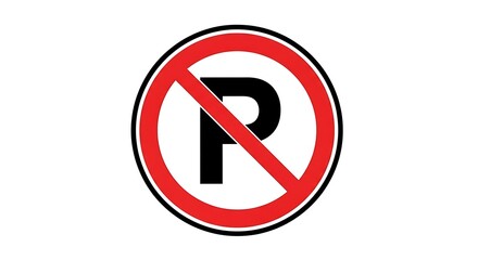 No parking sign vector illustration for traffic rules and regulations symbol design