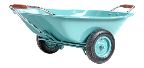 Isolated Vintage Wheelbarrow on Transparent Background for Design