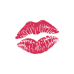 Lipstick kiss mark illustration for valentine and romantic designs png
