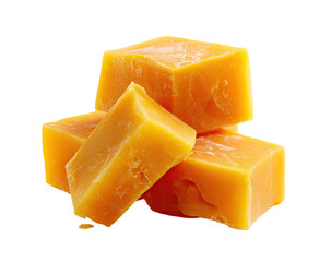 Stacked cheese cubes, vibrant orange-yellow hue