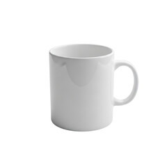 White ceramic mug isolated on transparent background