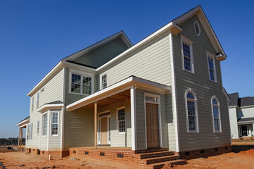 modern new built single family house in residential area