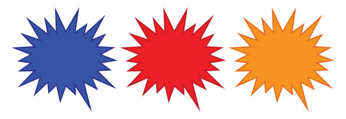 Multicolor starburst stickers set. Special offer price discount tags. Sale stickers, starbursts, quality mark. Sunburst retro sale badge, quality signs, sale icons. star blank labels