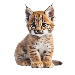 Obraz premium Angular view full body shot of a baby lynx studio shot isolated on a white transparent background