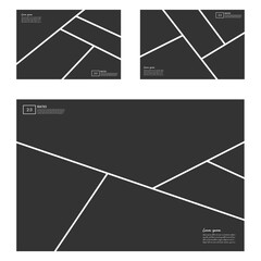 Set of landscape comic strip on transparent 2:3 aspect ratio background for photo collage or moodboard