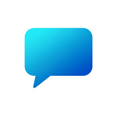 Fototapeta premium Blue Gradient Chat Bubble Icon on transparent background