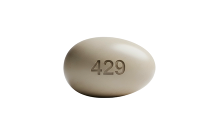 Oval beige pill, "429" inscription, centered on a black field