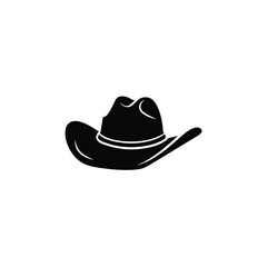 Black silhouette of a cowboy hat on transparent background. Isolated icon