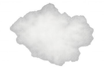 Realistic white cloud or smoke explosion on transparent alpha channel background creating a fluffy vapor effect