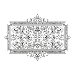 Vintage Line Art Vector Ornamental Frame: Flourish Decorative Border and Dividers